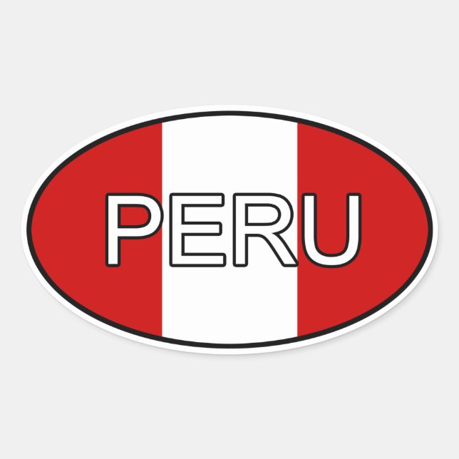 Ovalada Pegatina del Euro en Perú (Anverso)