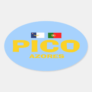 Ovalada Pegatina del Europeo-estilo de Pico* Azores