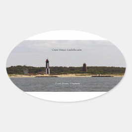 Ovalada Pegatina del faro de Cape Henry