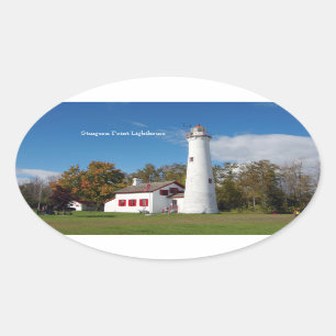 Ovalada Pegatina del faro de Sturgeon Point