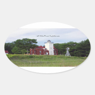 Ovalada Pegatina del faro del punto de 40 millas