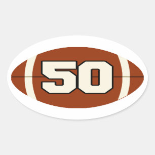 Ovalada Pegatina del fútbol del número 50