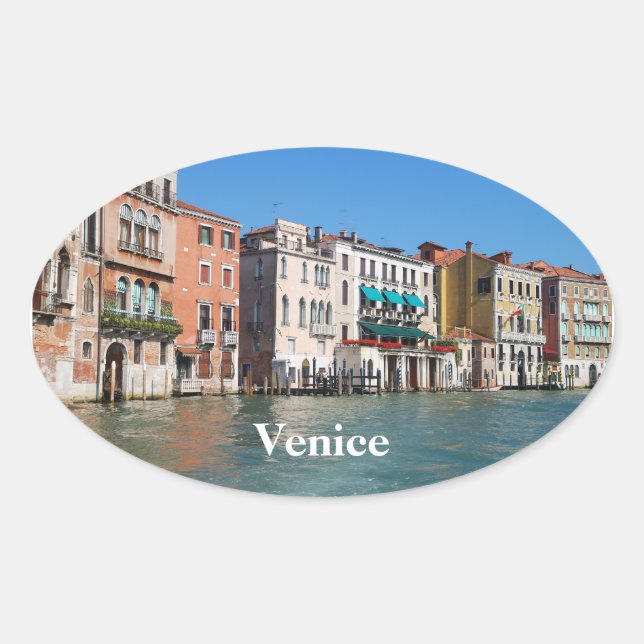Ovalada Pegatina del Gran Canal Oval (Anverso)