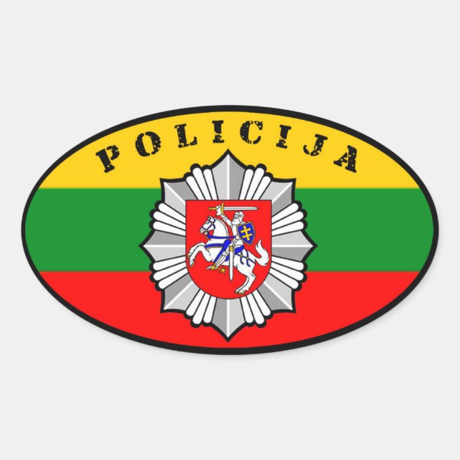 Ovalada Pegatina del Lietuvos Policija (Anverso)