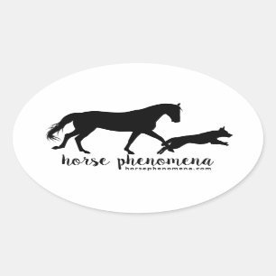 Ovalada Pegatina del logotipo del fenomena de caballo