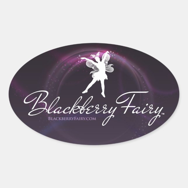 Ovalada Pegatina del logotipo del óvalo de hadas de Blackb (Anverso)