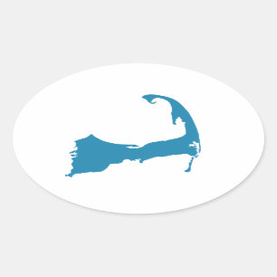 Ovalada Pegatina del mapa de Cape Cod