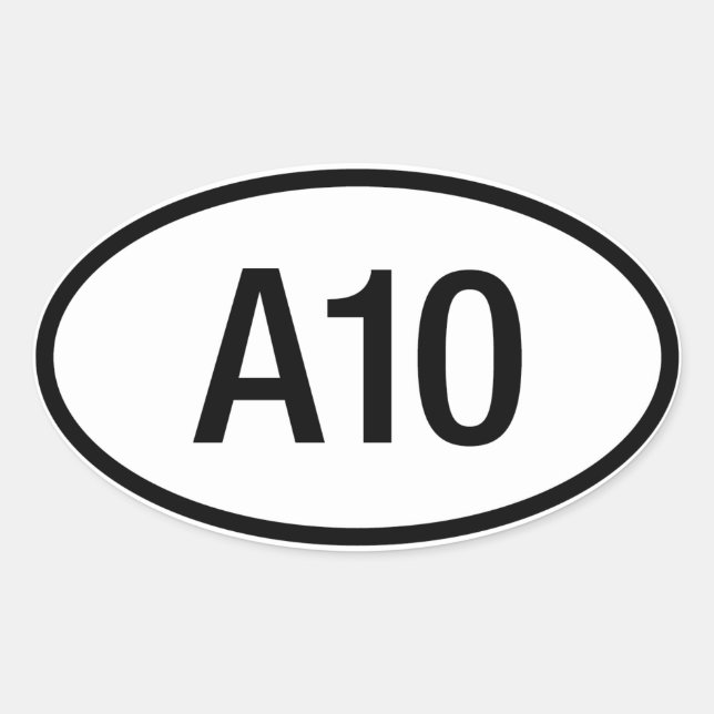 Ovalada Pegatina del motor Datsun Nissan A10 (Anverso)