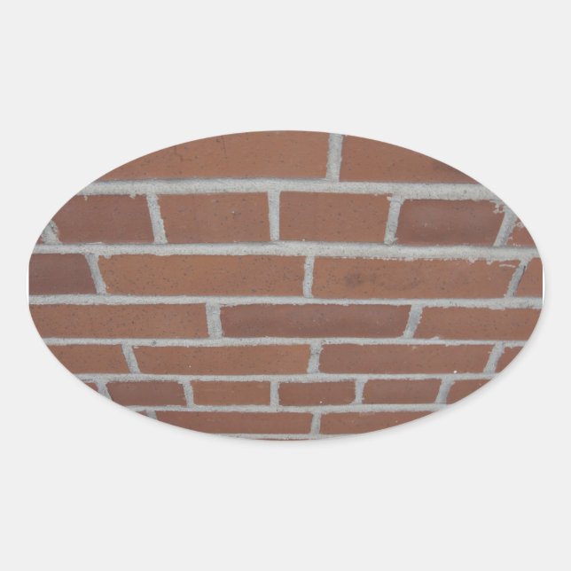 Ovalada Pegatina del Muro de Ladrillos (Anverso)