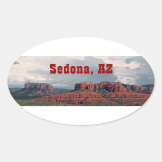 Ovalada Pegatina del Óval del Rock Rojo de Sedona
