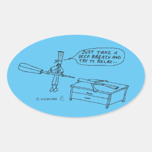 Ovalada Pegatina del Oval por la Respiración Profunda