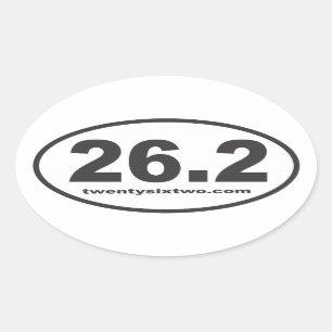 Ovalada pegatina del óvalo de 26,2 twentysixtwo.com