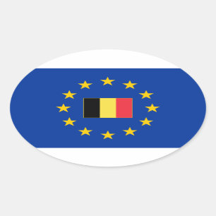 Ovalada Pegatina del óvalo de Bélgica de la unión europ