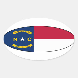 Ovalada Pegatina del óvalo de Carolina del Norte