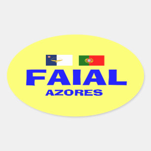 Ovalada pegatina del óvalo de Faial* del Euro-estilo