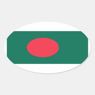 Ovalada Pegatina del óvalo de la bandera de Bangladesh