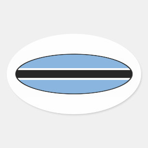 Ovalada Pegatina del óvalo de la bandera de Botswana