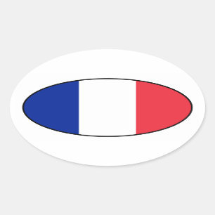 Ovalada Pegatina del óvalo de la bandera de Francia