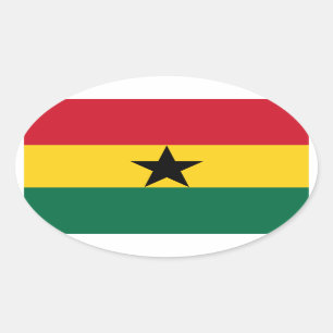 Ovalada Pegatina del óvalo de la bandera de Ghana