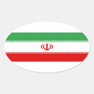 Ovalada Pegatina del óvalo de la bandera de Irán