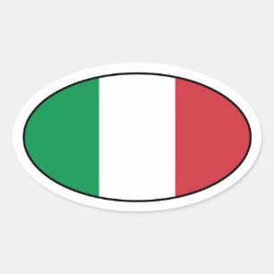 Ovalada Pegatina del óvalo de la bandera de Italia