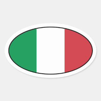 Ovalada Pegatina del óvalo de la bandera de Italia