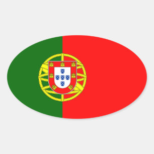 Ovalada Pegatina del óvalo de la bandera de Portugal*