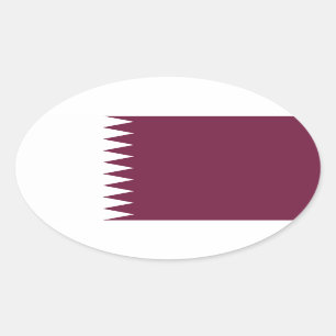 Ovalada Pegatina del óvalo de la bandera de Qatar