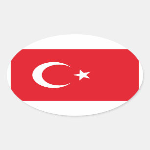 Ovalada Pegatina del óvalo de la bandera de Turquía