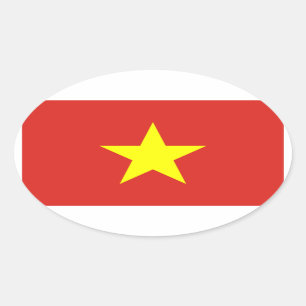 Ovalada Pegatina del óvalo de la bandera de Vietnam