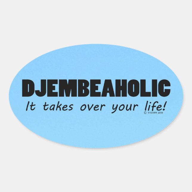 Ovalada Pegatina del Óvalo de Vida Djembeholic (Anverso)