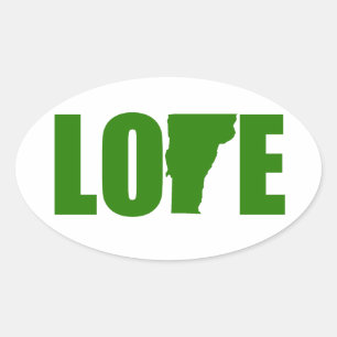 Ovalada Pegatina del óvalo del amor de Vermont