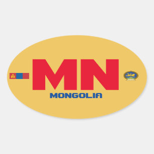 Ovalada Pegatina del óvalo del Euro-Estilo de Mongolia*