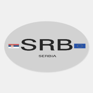 Ovalada Pegatina del óvalo del Euro-Estilo de Serbia*