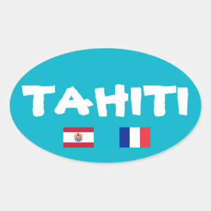 Ovalada Pegatina del óvalo del Euro-Estilo de Tahití