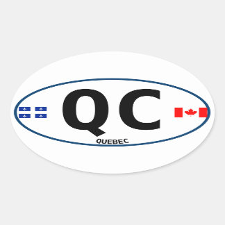 Ovalada Pegatina del óvalo estilo euro de Quebec