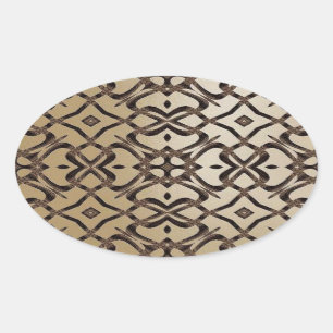 Ovalada Pegatina del patrón de encaje MVB X - Champagne y 