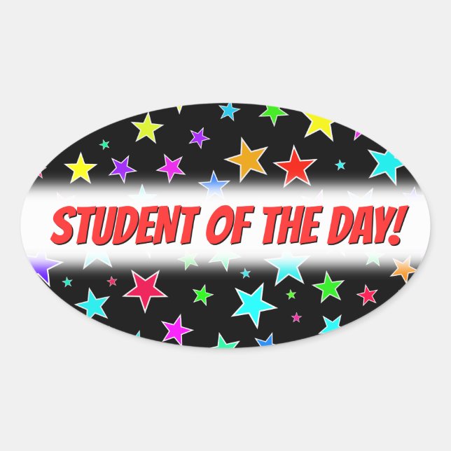 Ovalada Pegatina del patrón de estrellas divertidas y colo (Anverso)