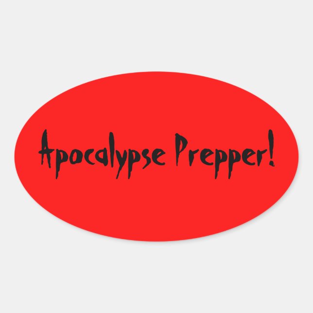 Ovalada Pegatina del precursor del apocalipsis (Anverso)