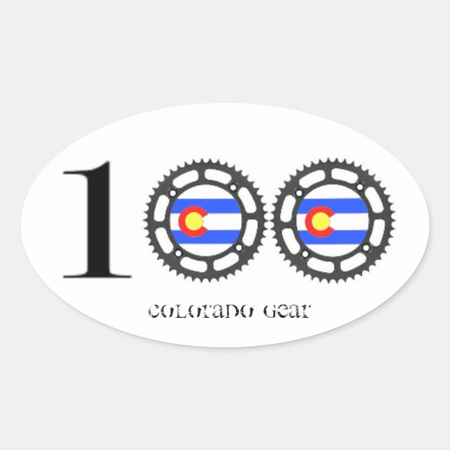 Ovalada Pegatina del Siglo de Colorado (Anverso)