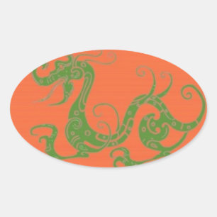 Ovalada Pegatina Dragons
