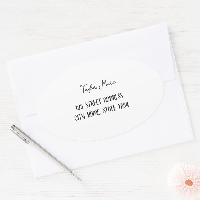 Ovalada Pegatina en forma de Oval personalizado (Sobre)