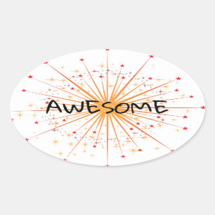 Ovalada Pegatina escolar asombroso