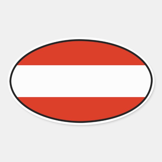 Ovalada Pegatina Euro de Austria (Anverso)