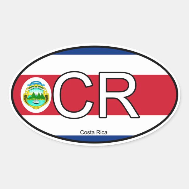 Ovalada Pegatina Euro de Costa Rica (Anverso)