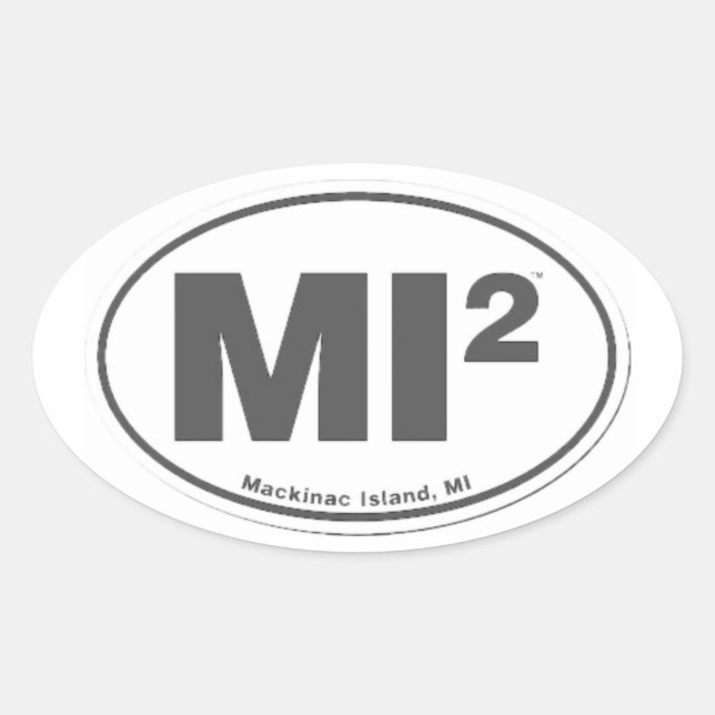 Ovalada Pegatina Euro de la Isla Mackinac (Anverso)