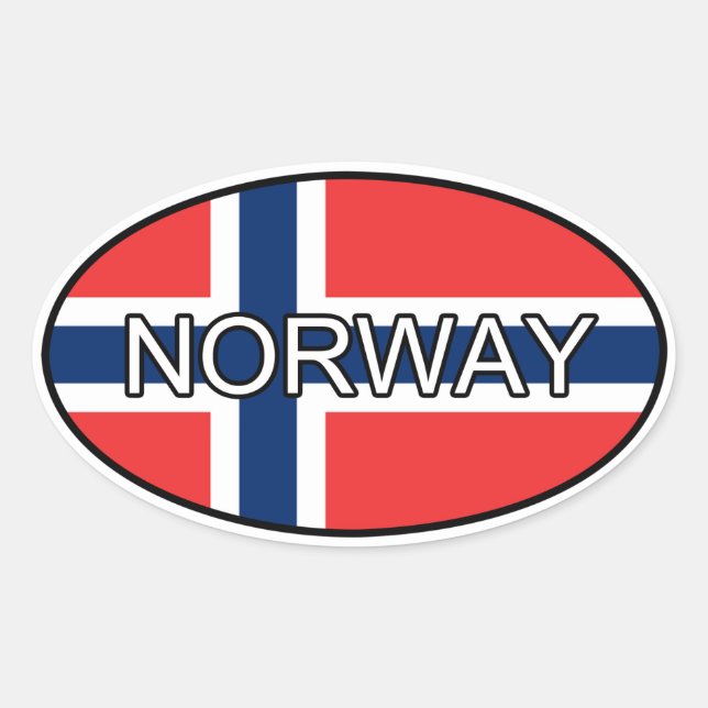 Ovalada Pegatina Euro de Noruega (Anverso)