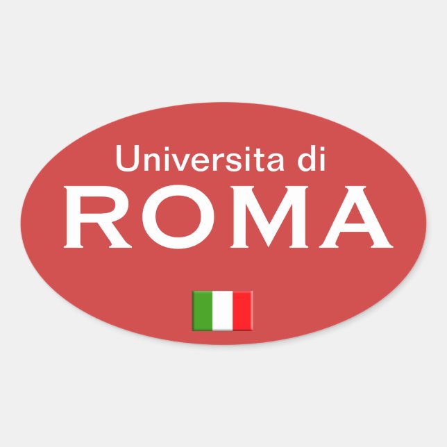 Ovalada Pegatina Europeo de la Universidad de Roma (Anverso)