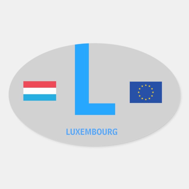 Ovalada Pegatina Euroval de Luxemburgo* (Anverso)