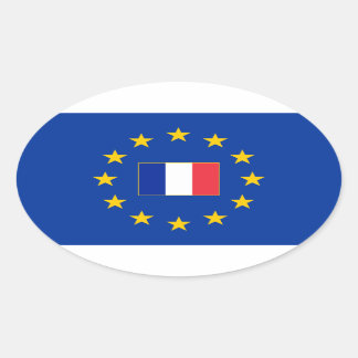 Ovalada Pegatina Francia Oval de la Unión Europea